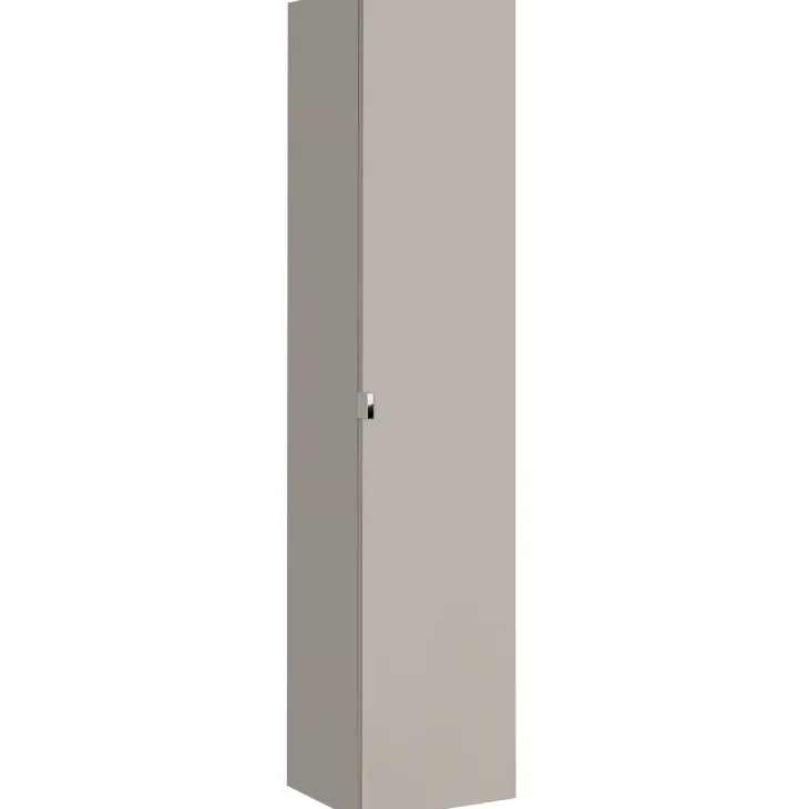 Mobile bagno sospeso 180cm con 2 lavabi, 2 mobili specchio e colonna grigio quercia Serif