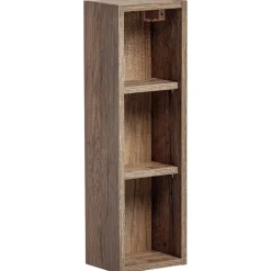 Mobile bagno sospeso 60cm con lavabo, mobile specchio, colonna e vani grigio quercia Serif