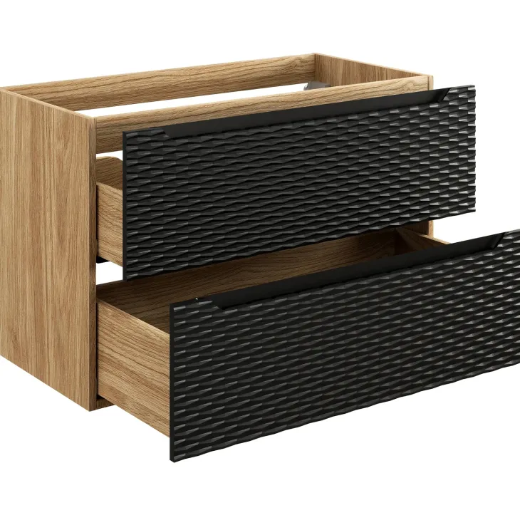 Mobile bagno sospeso 120cm con lavabo da incasso nero rovere Swim
