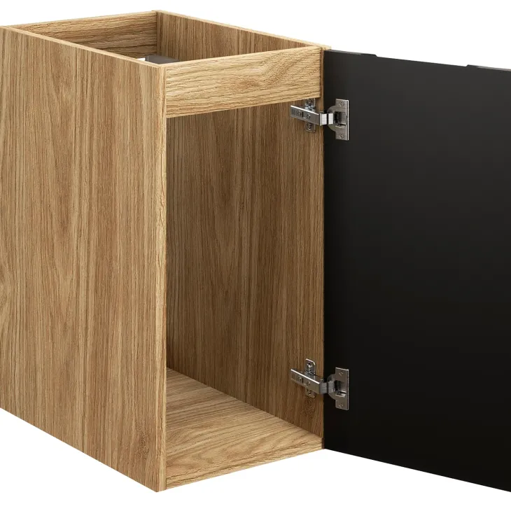 Mobile bagno sospeso 120cm con lavabo e colonna nero rovere Swim