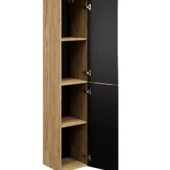 Mobile bagno sospeso 120cm con lavabo e colonna nero rovere Swim