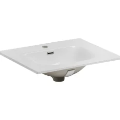 Mobile bagno sospeso 60cm con lavabo da incasso 2 cassetti beige rovere Swim