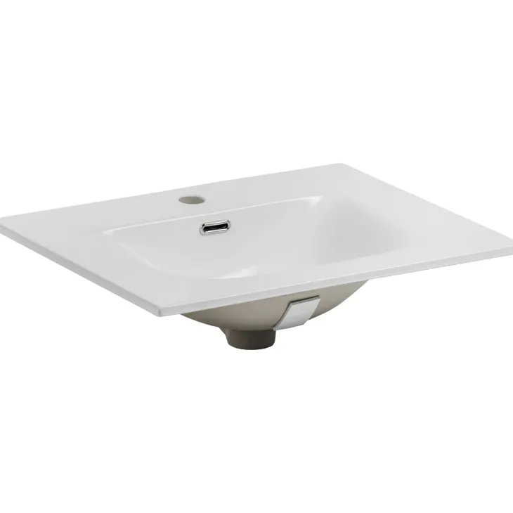 Mobile bagno sospeso 60cm con lavabo da incasso 2 ante beige rovere Swim