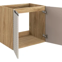 Mobile bagno sospeso 60cm con lavabo da incasso 2 ante beige rovere Swim