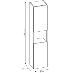 Mobile bagno sospeso 60cm con lavabo e colonna rovere Rovery