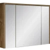 Mobile bagno sospeso 100cm con lavabo, mobile specchio e colonna rovere antracite Stony