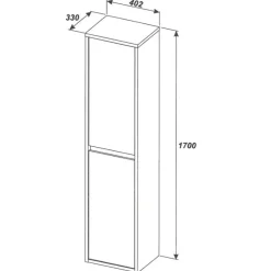 Mobile bagno sospeso 100cm con lavabo, mobile specchio e colonna rovere antracite Stony