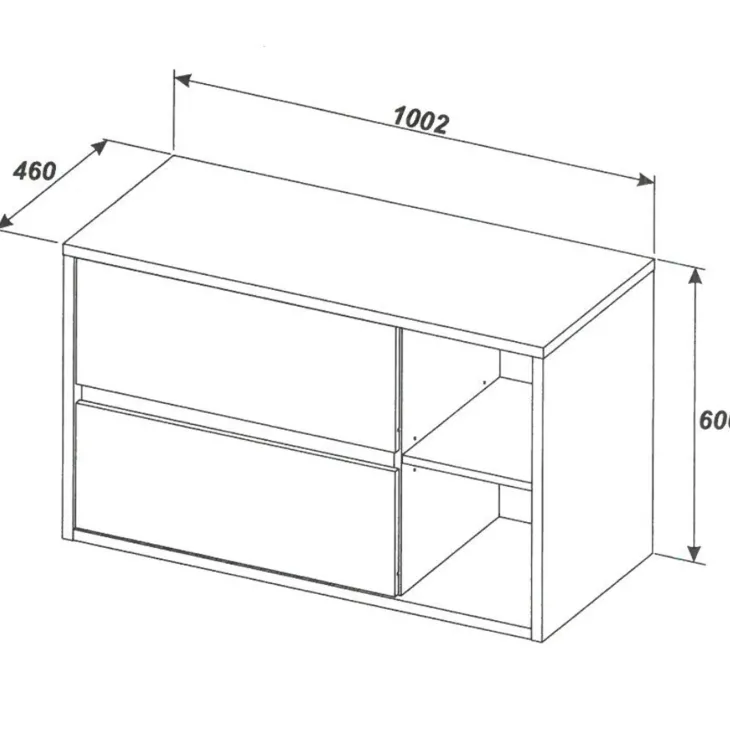 Mobile bagno sospeso 100cm con lavabo, mobile specchio e colonna rovere antracite Stony
