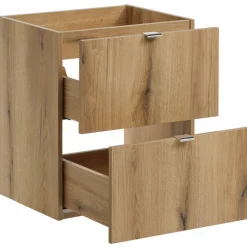 Mobile bagno sospeso 100cm con 2 lavabi, 4 cassetti e colonna rovere Rovery