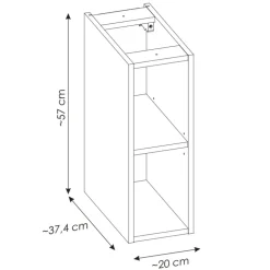 Mobile bagno sospeso 100cm con 2 lavabi, 4 cassetti e colonna rovere Rovery