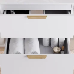 Mobile bagno sospeso 60cm con lavabo 2 cassetti bianco Speranza