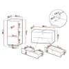 Mobile bagno sospeso 80cm con pensile 2 cassetti bianco Bursa 3