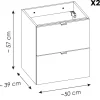 Mobile bagno sospeso 140cm con portabiancheria e colonna rovere Rovery