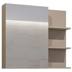 Mobile bagno sospeso 120cm con specchio tortora nero Linda