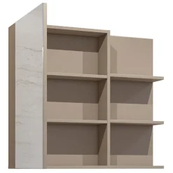 Mobile bagno sospeso 78cm con specchio e colonna tortora nero Linda