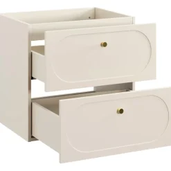 Mobile bagno sospeso 120cm fresato 4 cassetti beige Sand