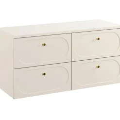 Mobile bagno sospeso 120cm fresato 4 cassetti beige Sand