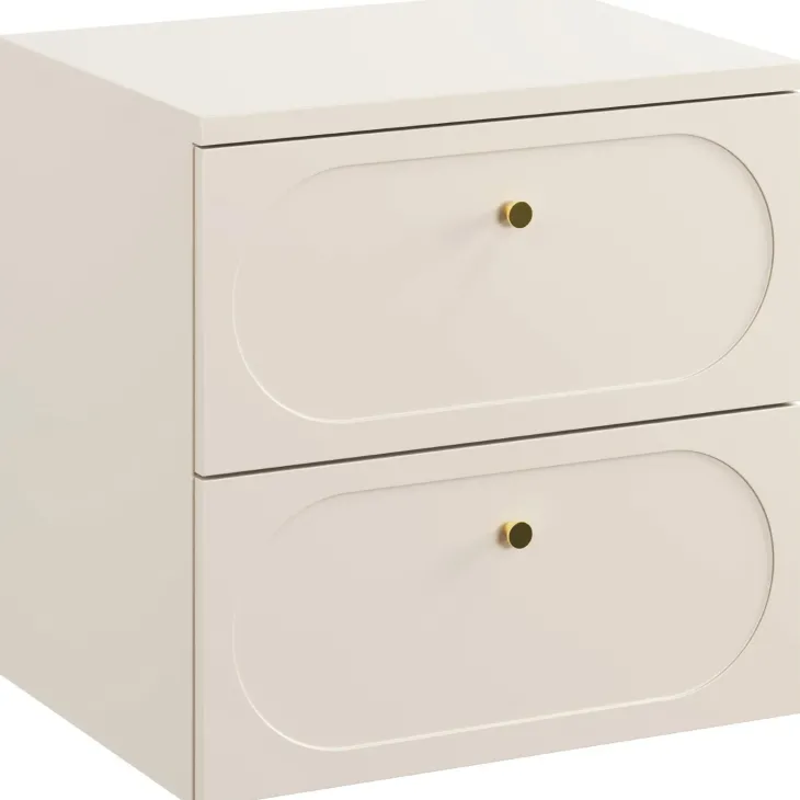 Mobile bagno sospeso 60cm fresato 2 cassetti beige Sand