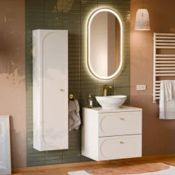 Mobile bagno sospeso 60cm fresato 2 cassetti beige Sand