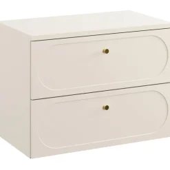 Mobile bagno sospeso 80cm fresato 2 cassetti beige Sand