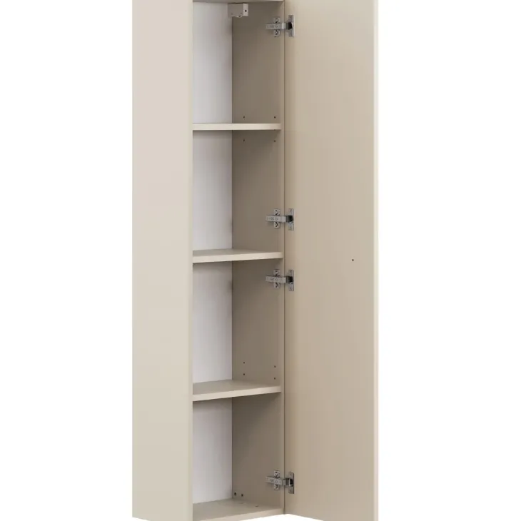 Mobile bagno sospeso fresato 120cm con colonna beige Sand
