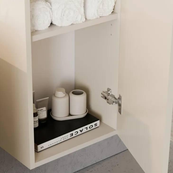 Mobile bagno sospeso fresato 60cm con colonna beige Sand