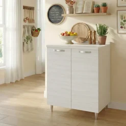 Mobile base cucina 80x86h cm 2 ante bianco frassinato Talise