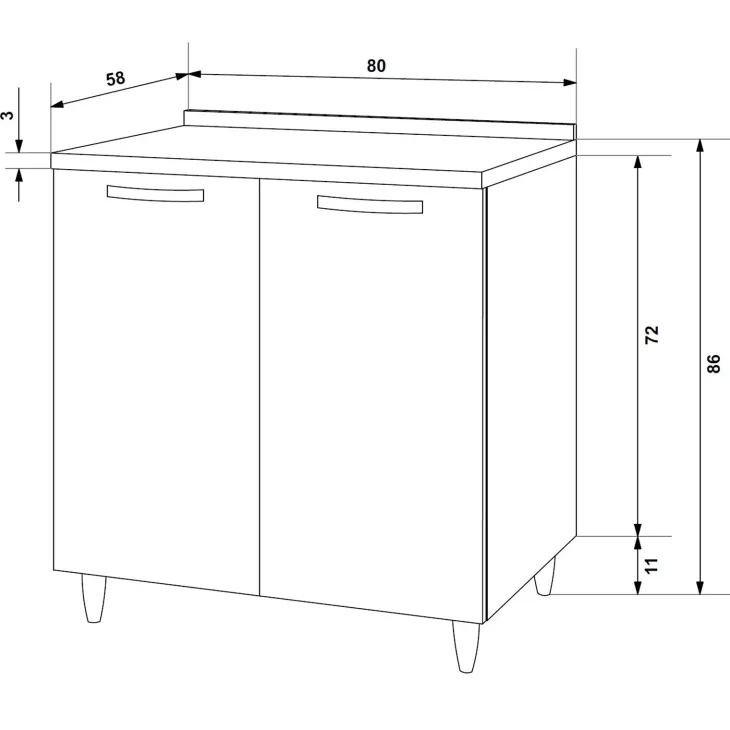 Mobile base cucina 80x86h cm 2 ante rovere olmo Talise