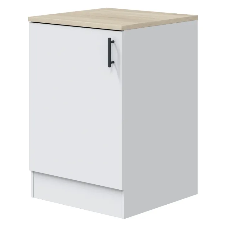 Mobile base multiuso 60x90h cm componibile 1 anta bianco lucido rovere Kimera