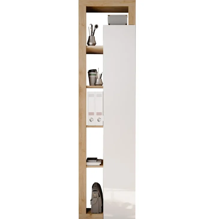Mobile colonna multiuso 50x189h cm bianco lucido rovere Invictus