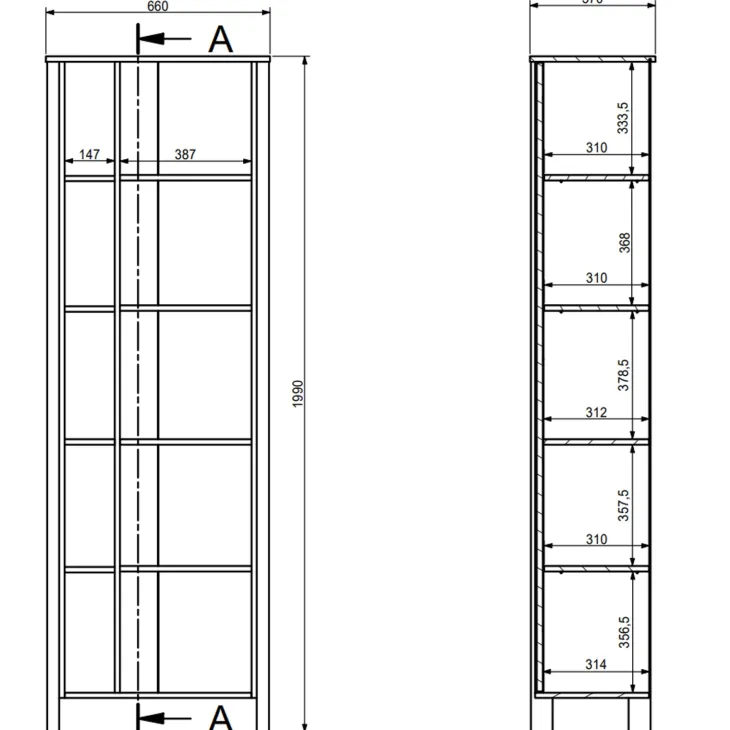 Mobile contenitore multiuso libreria 66x200h cm 1 anta rovere verde Leave