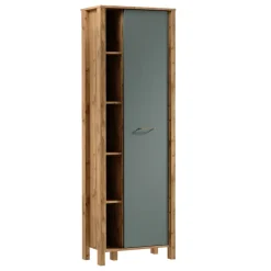 Mobile contenitore multiuso libreria 66x200h cm 1 anta rovere verde Leave