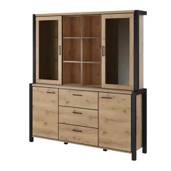 Mobile credenza alta 180x200h cm quercia nero opaco Neive
