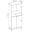 Mobile cucina 80x191h cm 4 ante bianco opaco rovere naturale Penny