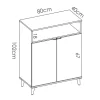 Mobile cucina 80x102h cm 2 ante bianco opaco rovere naturale Penny