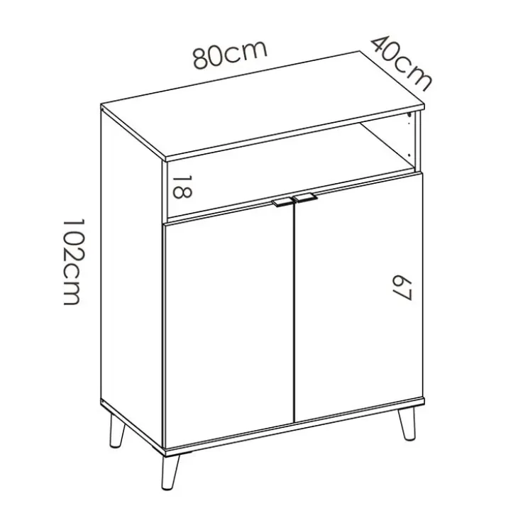 Mobile cucina 80x102h cm 2 ante bianco opaco rovere naturale Penny