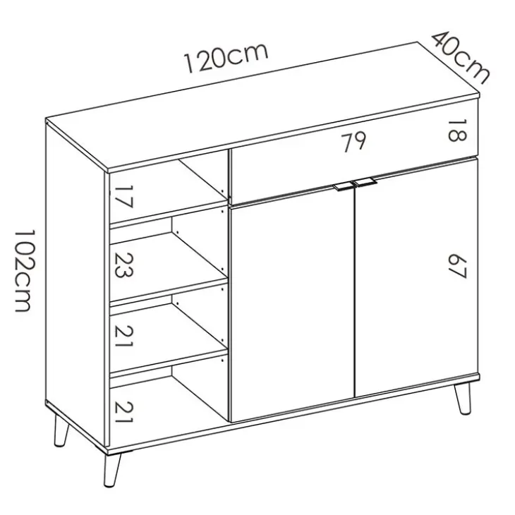 Mobile cucina 120x102h cm bianco opaco rovere da cucina moderno Penny
