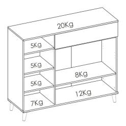 Mobile cucina 120x102h cm bianco opaco rovere da cucina moderno Penny