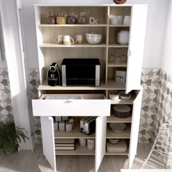 Mobile da cucina 120x191h cm 4 ante 1 cassetto bianco rovere Penny