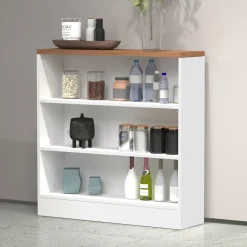 Mobile dispensa cucina 90x90h cm 3 vani bianco piano rovere Gourmet