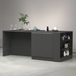 Mobile dispensa cucina 90x90h cm 3 vani antracite piano grigio pietra Gourmet