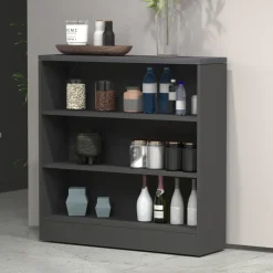 Mobile dispensa cucina 90x90h cm 3 vani antracite piano grigio pietra Gourmet