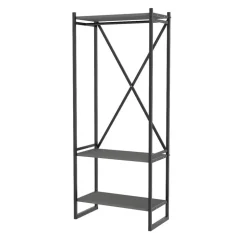 Mobile ingresso appendiabiti 66x160h cm industrial con scarpiera metallo antracite Loft