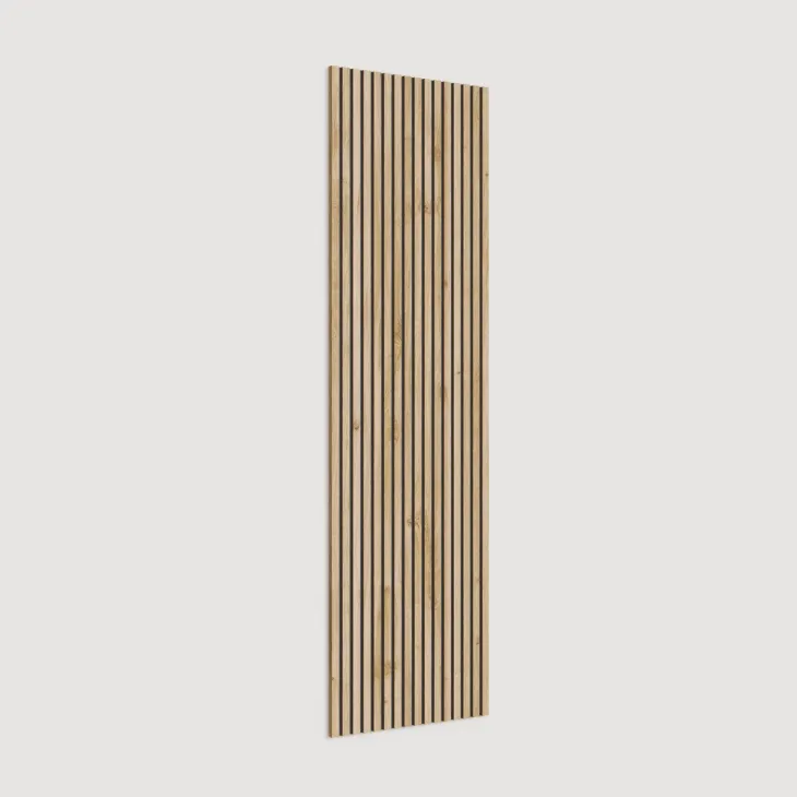 Mobile ingresso sospeso consolle 207x240h cm pannello cannettato ossido rovere chiaro Sunset Decor 1006