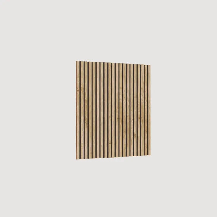 Mobile ingresso sospeso consolle 138x240h cm pannello cannettato bianco lucido rovere chiaro Sunset Decor 1008