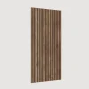 Mobile ingresso sospeso consolle 138x240h cm pannello cannettato grigio scuro rovere scuro Sunset Decor 1009
