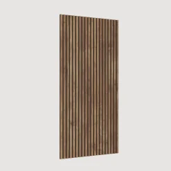 Mobile ingresso sospeso consolle 138x240h cm pannello cannettato grigio scuro rovere scuro Sunset Decor 1009