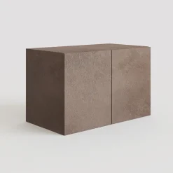 Mobile ingresso sospeso consolle 132x240h cm pannello cannettato marrone rovere chiaro Sunset Decor 1020