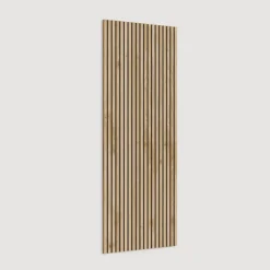 Mobile ingresso sospeso consolle 138x240h cm pannello cannettato beige rovere chiaro Sunset Decor 1021