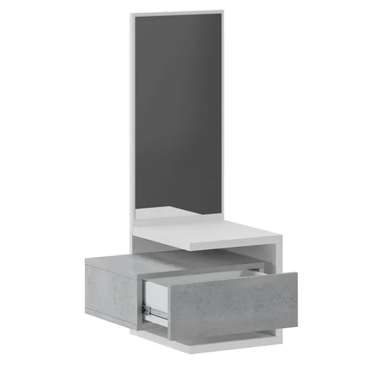 Mobile ingresso sospeso 43x90h cm bianco frassinato e cemento Cliff